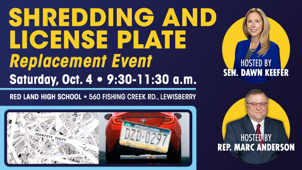 Keefer, Anderson Host Free Shredding and License Plate Replacement Event