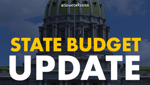 Pennsylvania Capitol building with the words State Budget Update.