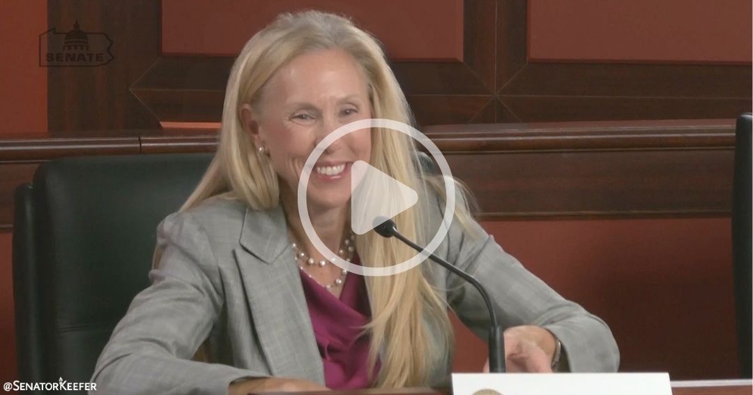 A picture of Senator Dawn Keefer introducing Cheryl Schriner to the Law and Justice Committee for her nomination to the PA Liquor Control Board.